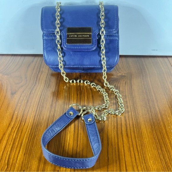 Zac Posen Z Spoke Mini Leather Crossbody Bag Purple Good Condition - Picture 7 of 11